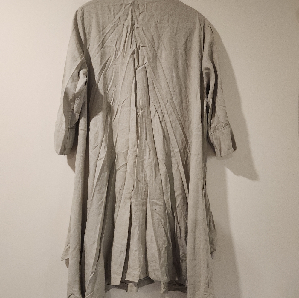 Women's Beige Button-Up Coat - Picture 2 of 3